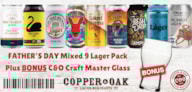 Copper & Oak Fathers Day 9 Mixed Lager & Glass Pack